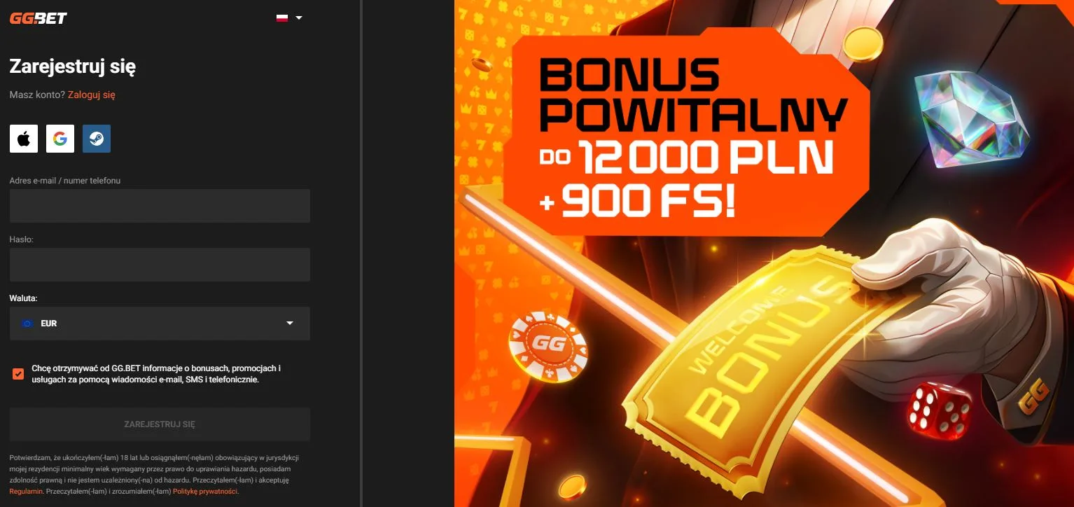 GGBet kasyno signup